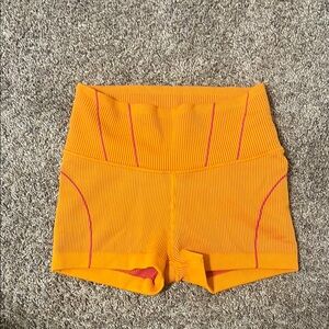Athletic Orange and Pink Shorts with Wide Waistband